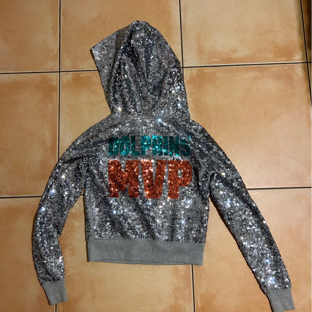 Pink Y2K Miami Dolphins sequins jacket